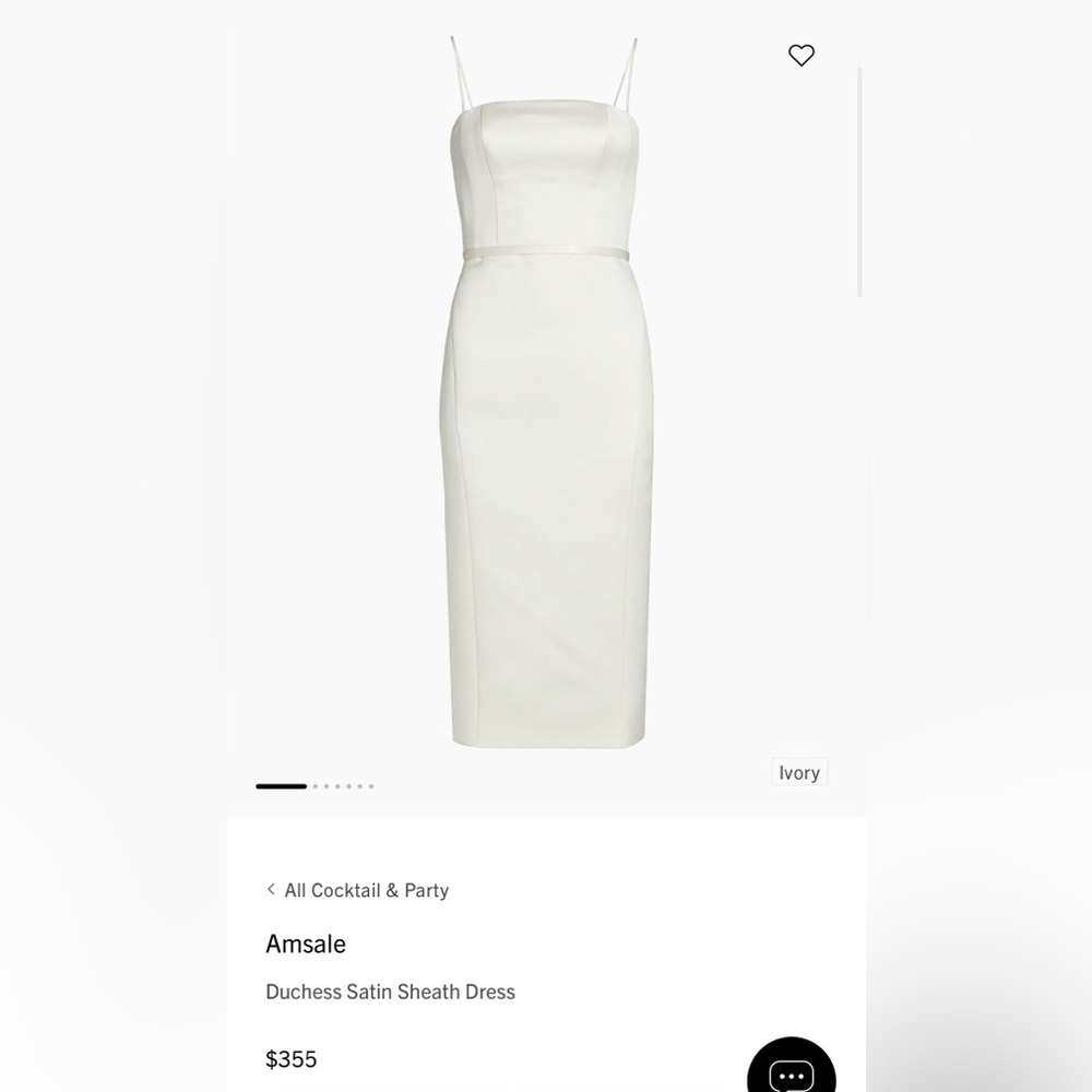 Amsale Ivory Satin Wedding Dress
